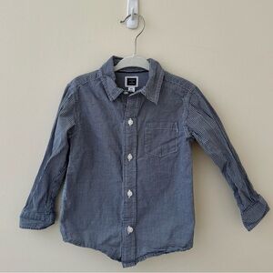 Janie and Jack Navy Small Gingham Button Down